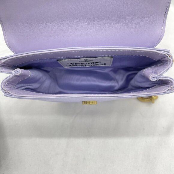 Vivienne Westwood Womens Jodie Saddle Bag Satin Lilac - Picture 3 of 12